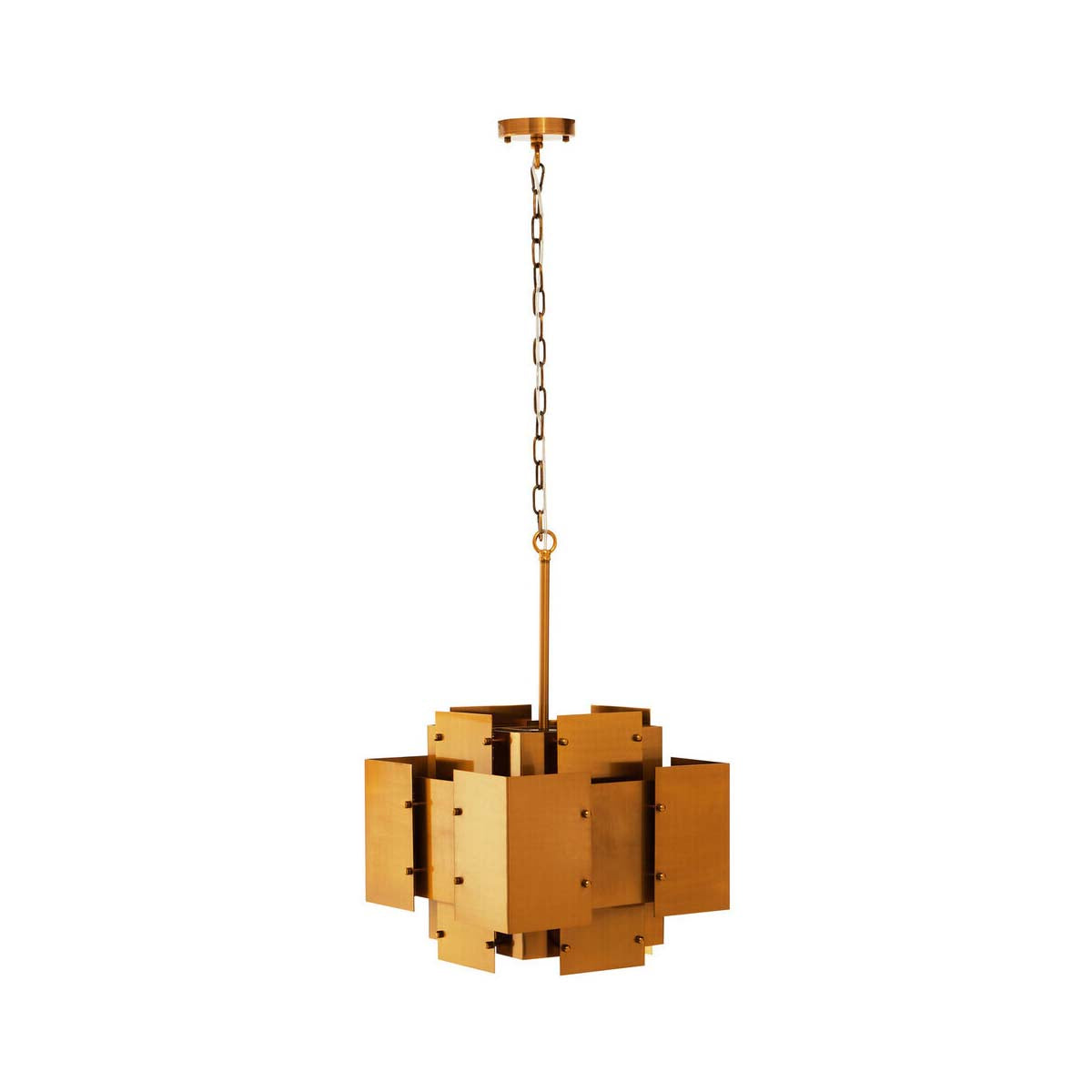 Karlo Metal Brass Finish Pendant Light With Four Bulbs
