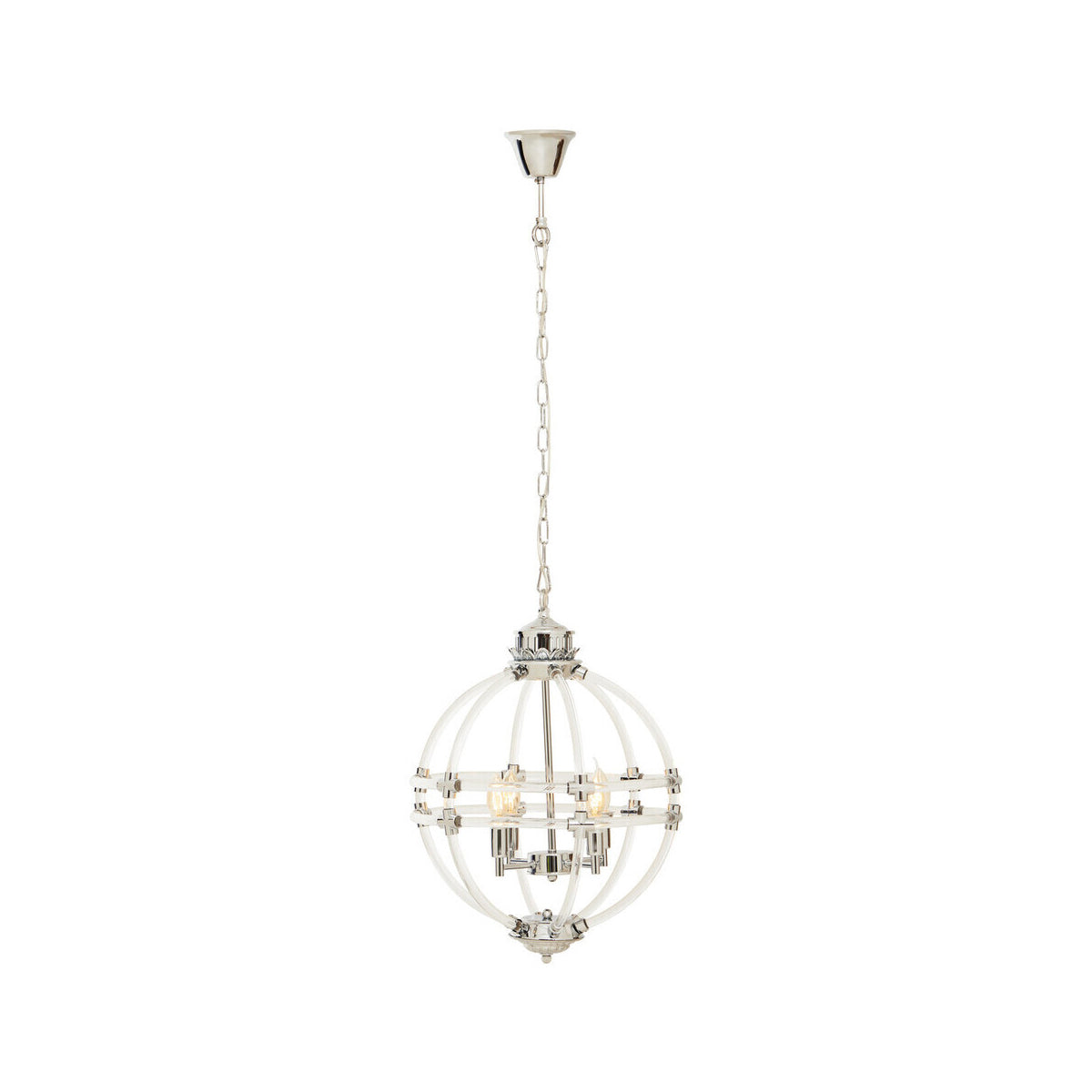 Karlo Pendant Light In Clear Acrylic And Chrome Finish