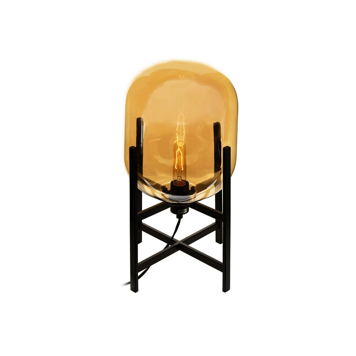 Trieste Matte Black and Glass Table Lamp