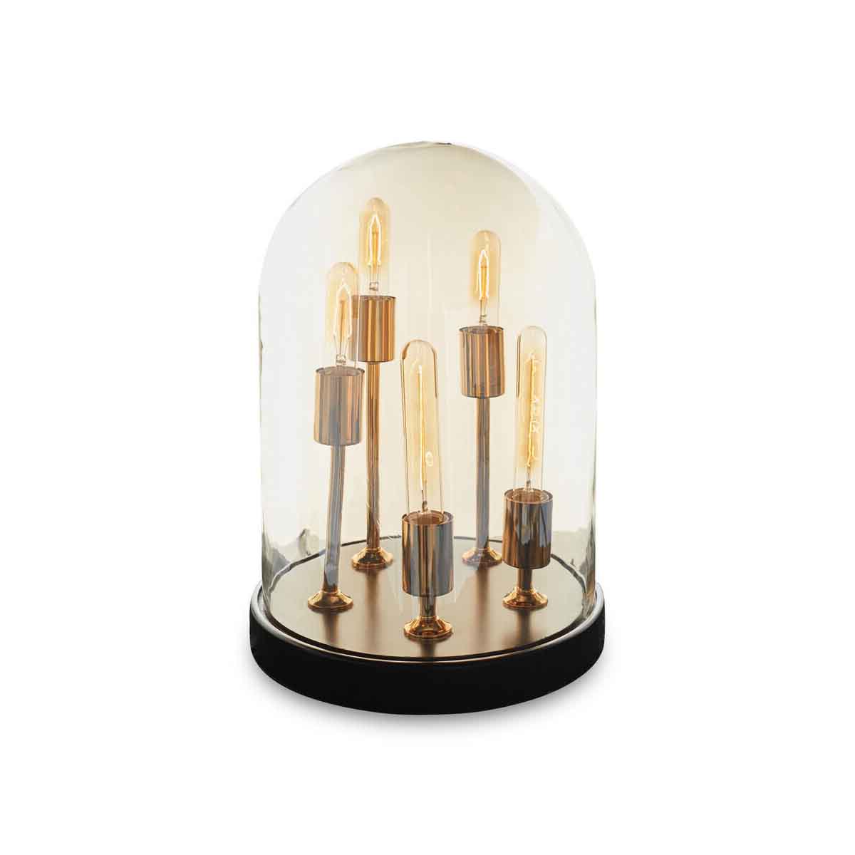 Dome Amber Glass Table Lamp