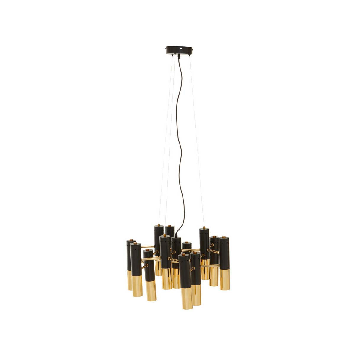Drone Gold Finish And Black Pendant Light