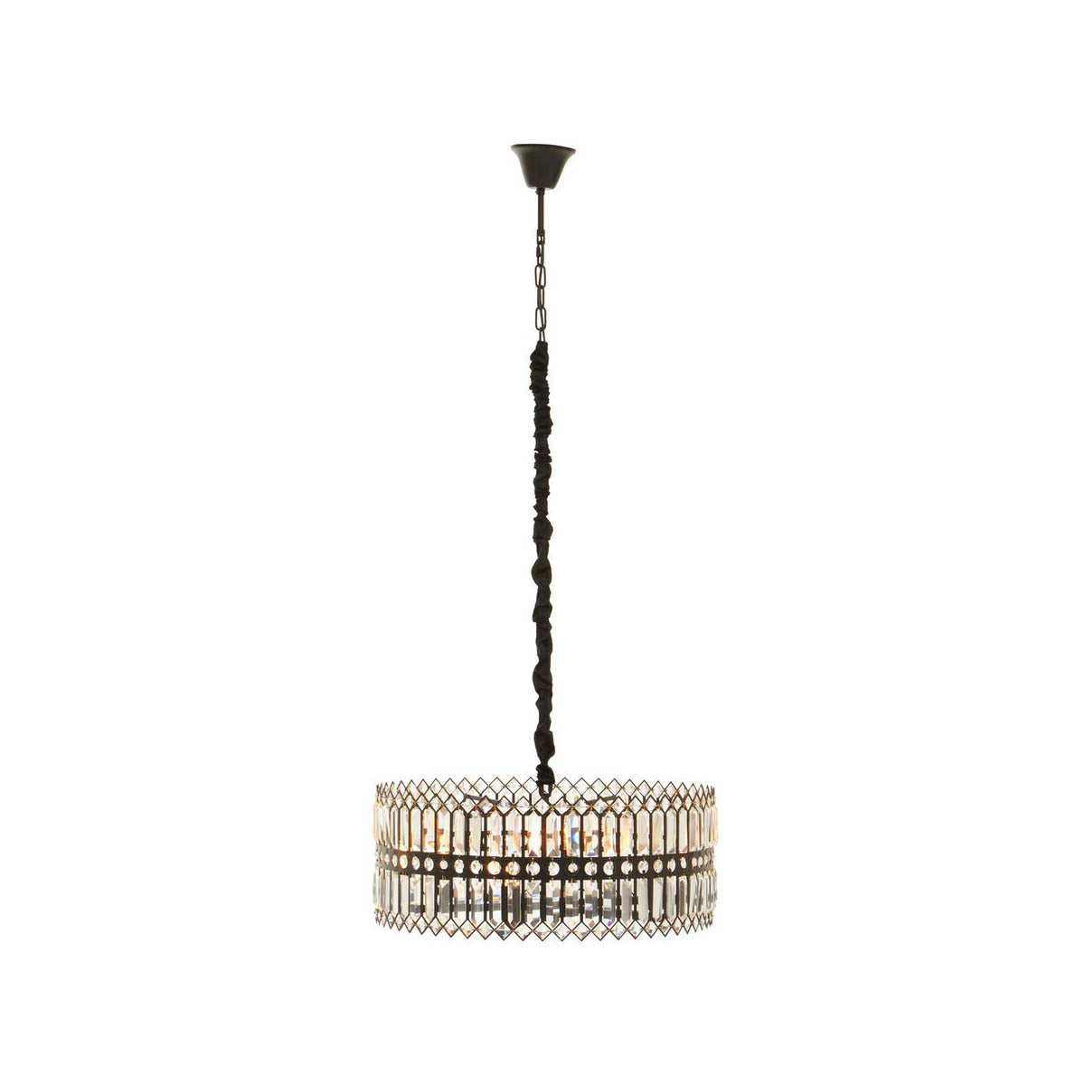 Babylon Six Bulb Black Crystal Chandelier