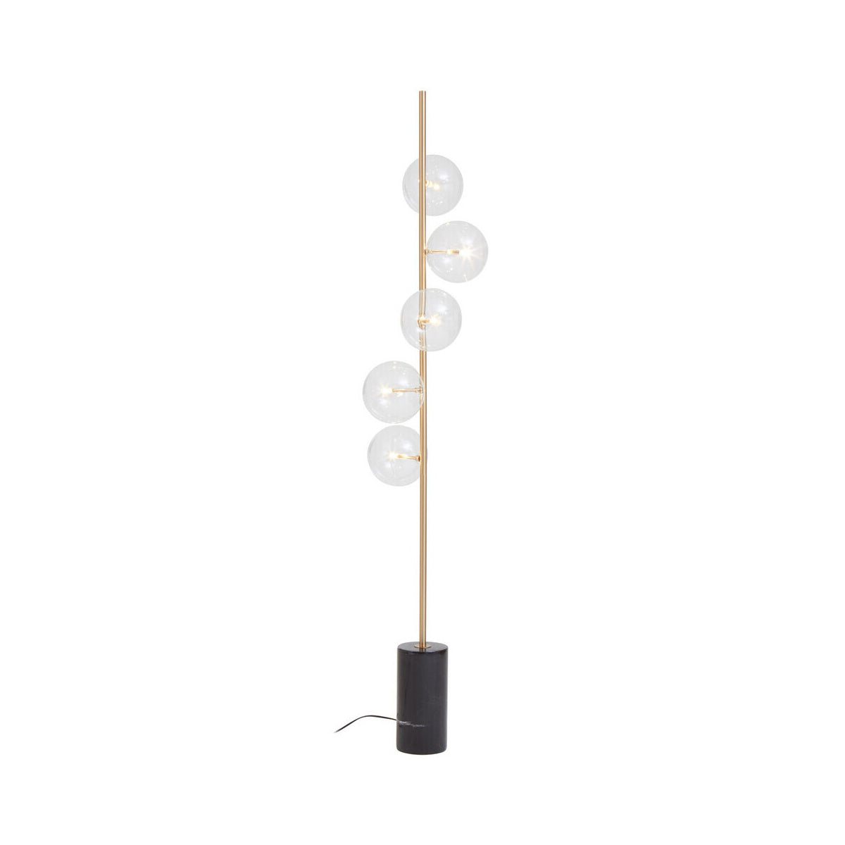 Abira Five Bulb Black Marble Base Floor Lamp