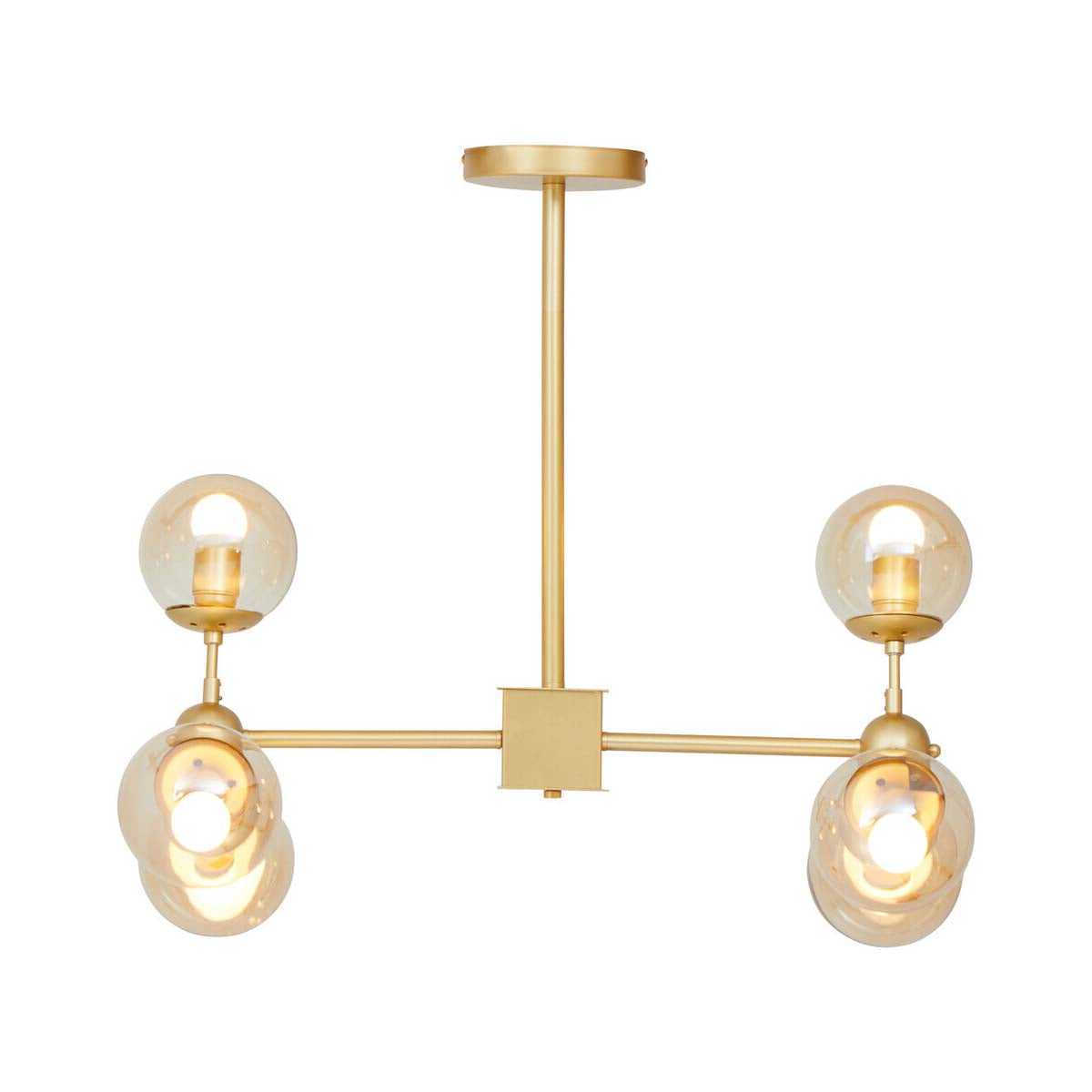Abira Six Arm Gold Finish Pendant Light