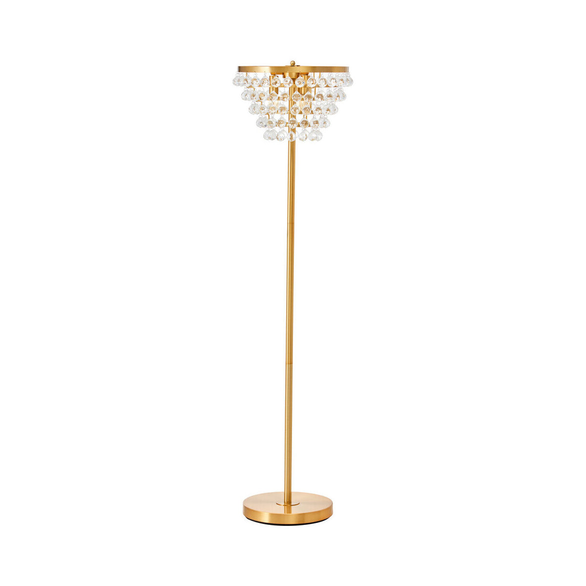 Hutchinson Clear Crystal Floor Lamp with Gold Metal