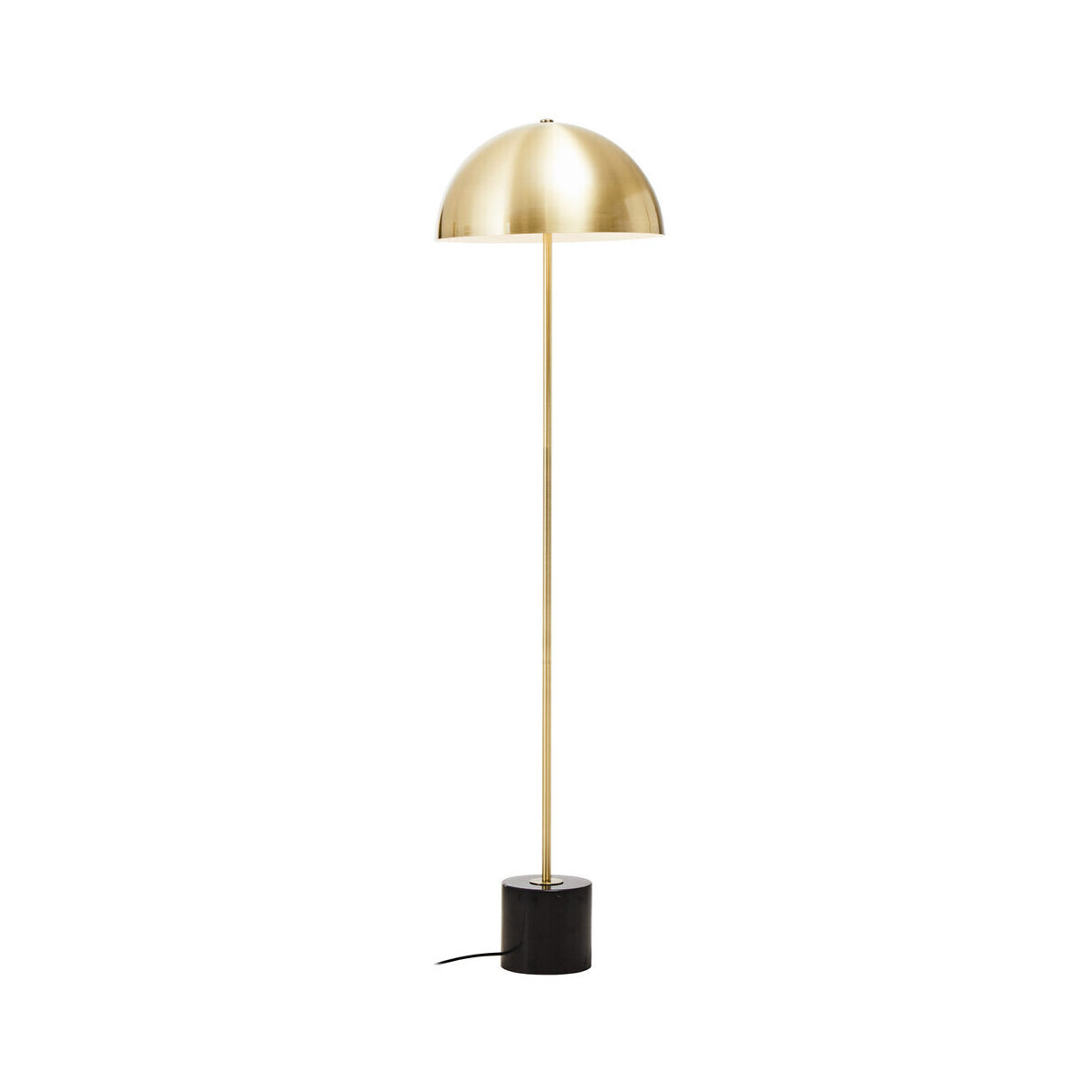 Murdoch Brushed Brass Floor Lamp with Black Marble Base
