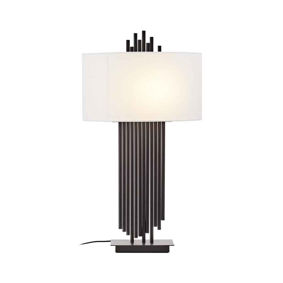 Impero Table Lamp With White Linen Shade
