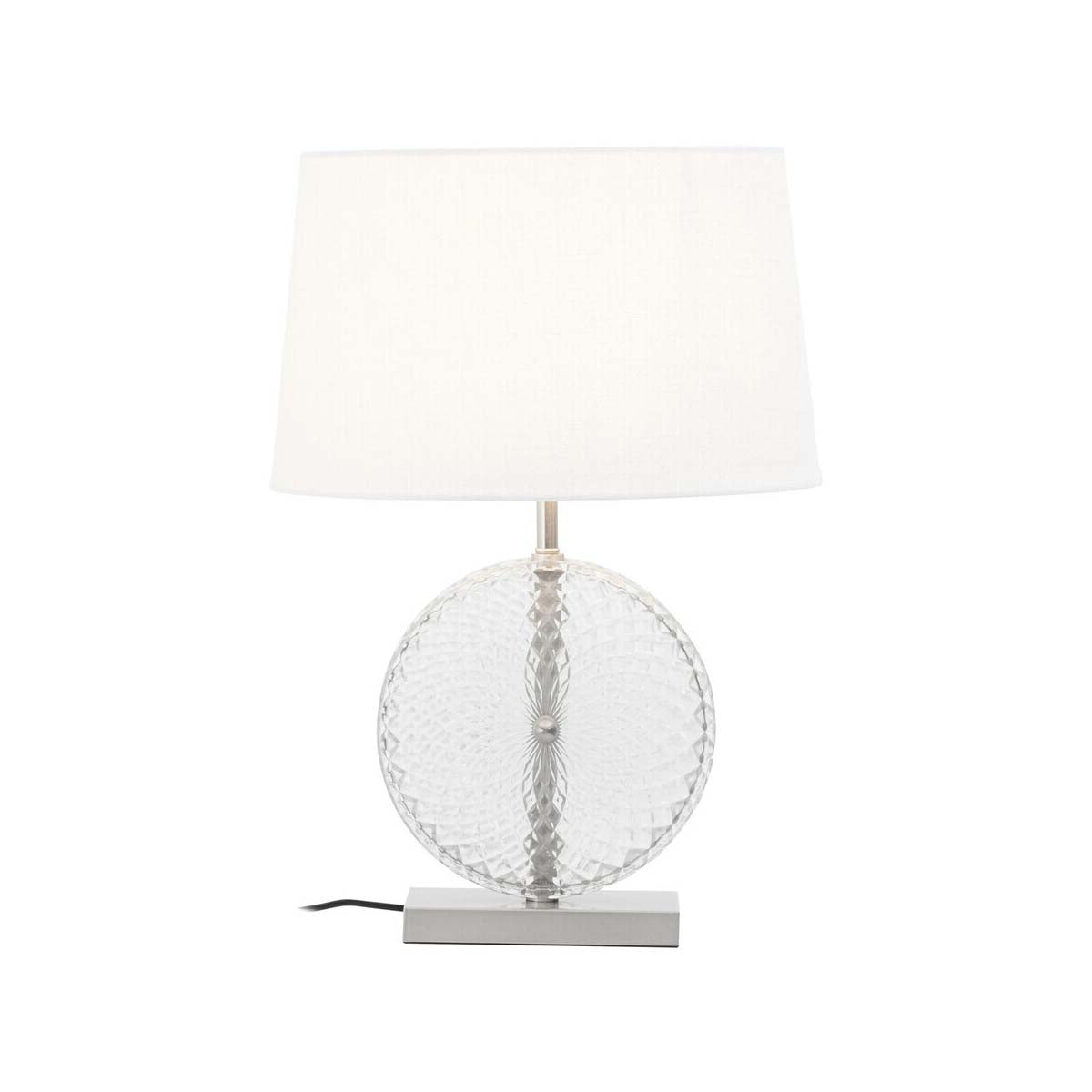 Zarni Glass And Brushed Chrome Table Lamp