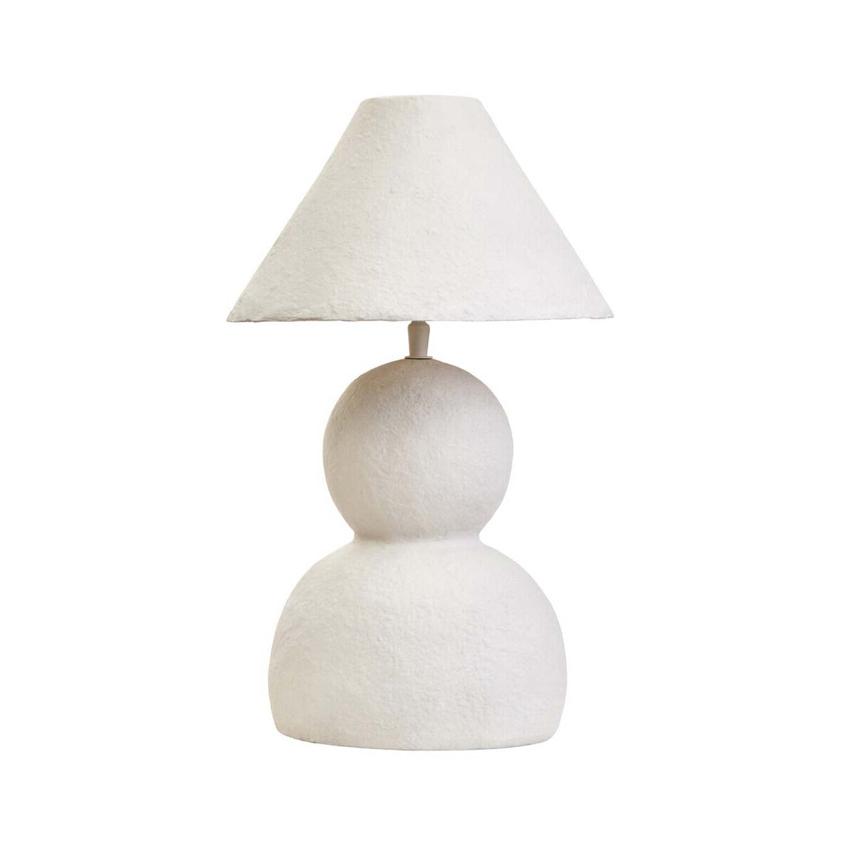 Carta 44cm White Papier Mache Table Lamp