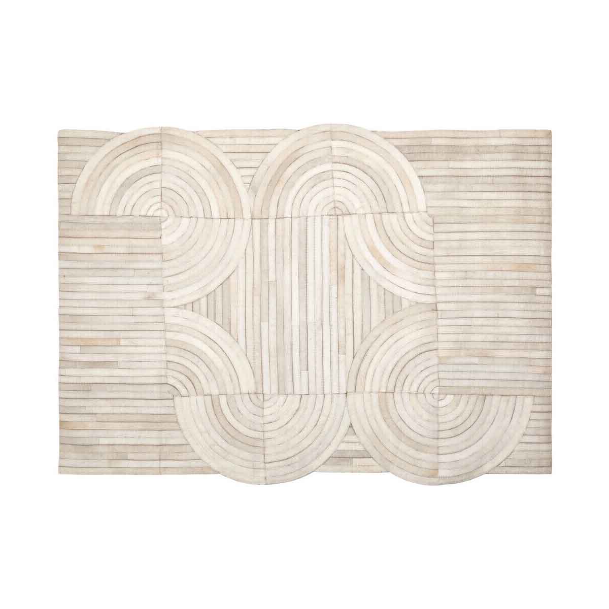 Bosie Safira Small Natural Hair On Leather Rug