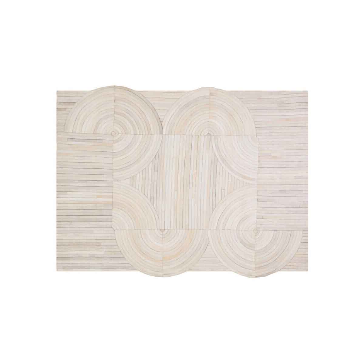 Bosie Safira Large Natural Hair On Leather Rug