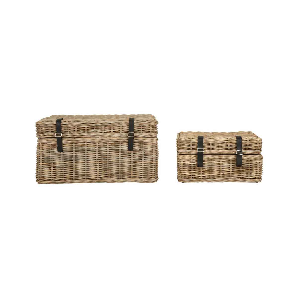 Argento Greywash Rattan Storage Trunks -Set of 2