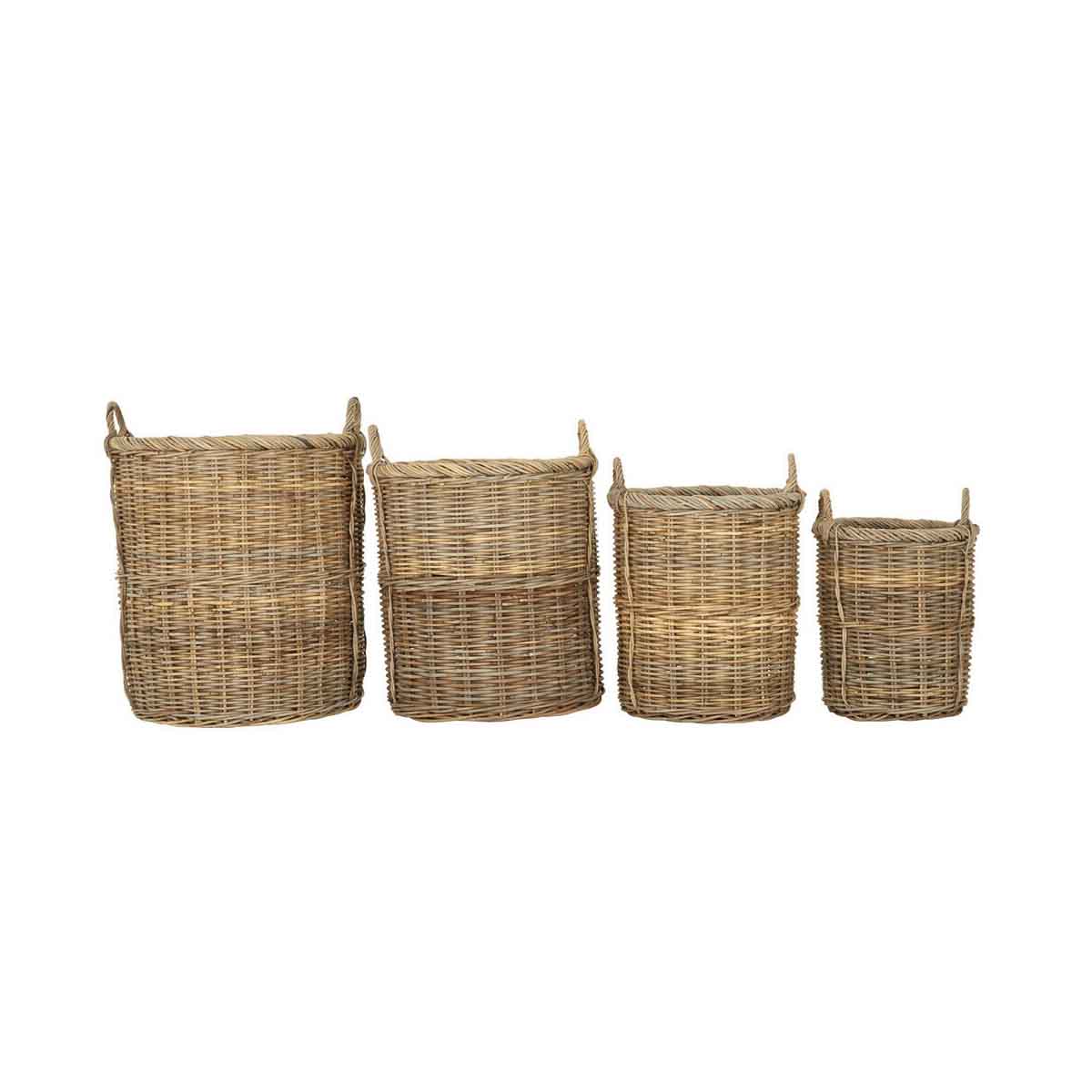 Argento Set Of 4 Kubu Natural Rattan Storage Baskets