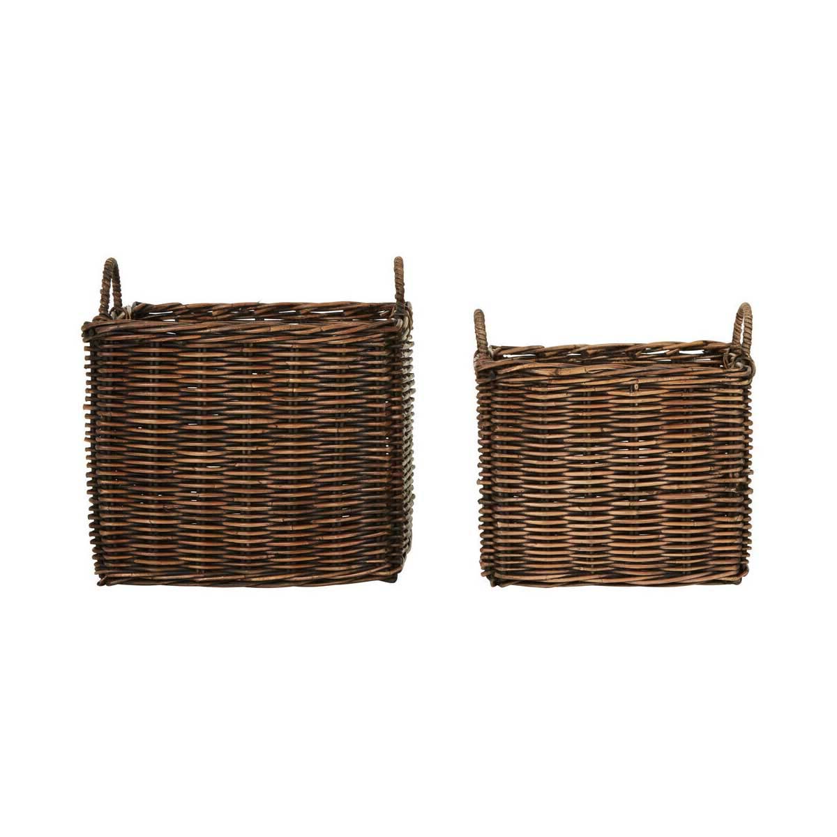 Argento Set Of Two Natural Rattan Storage Baskets
