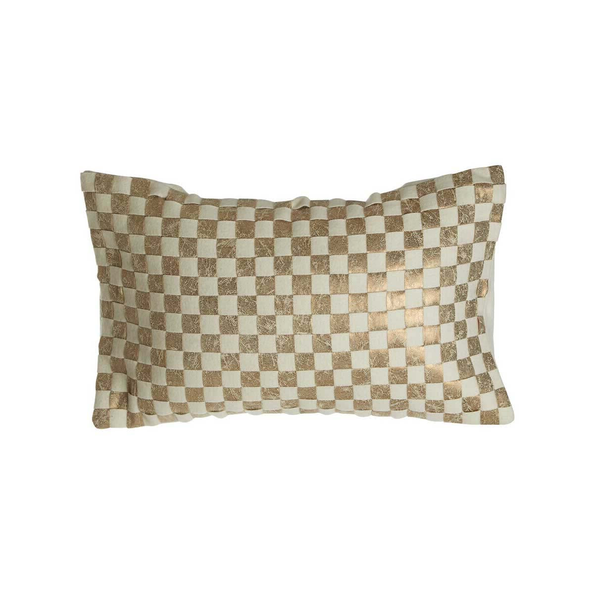 Bosie Kensington Townhouse Cream And Gold Check Cushion