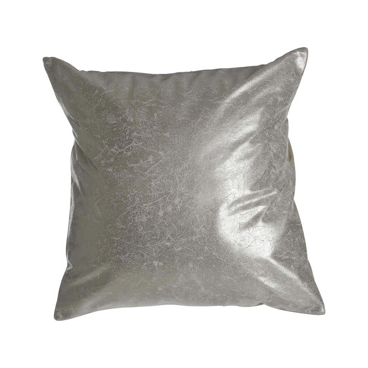 Bosie Kensington Townhouse Crush Leather Effect Silver Cushion