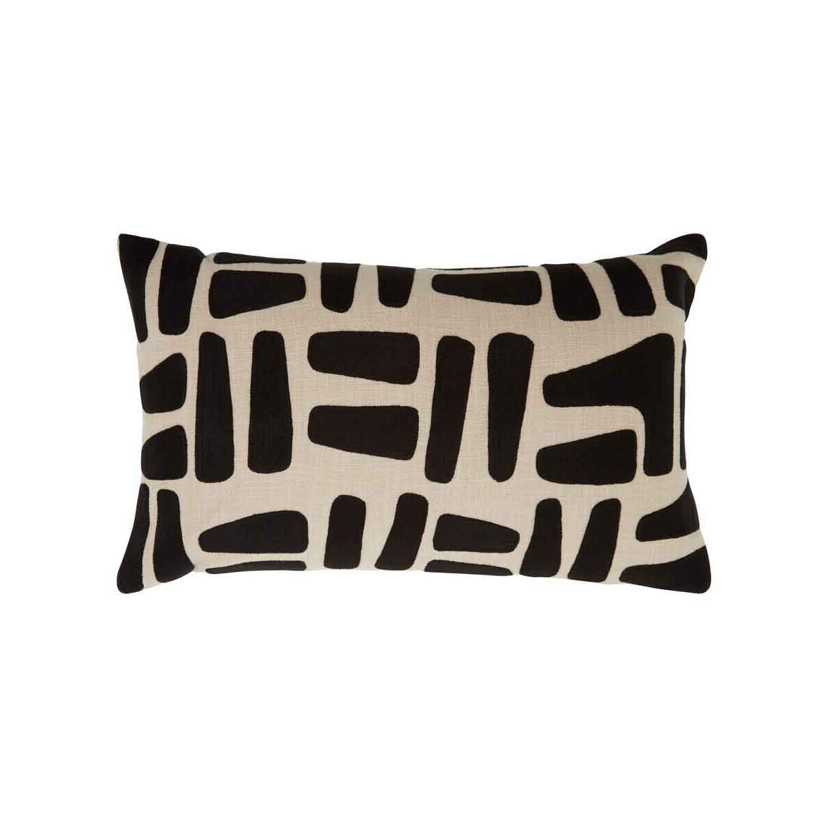 Bosie Ozella Natural And Black Rectangular Cushion