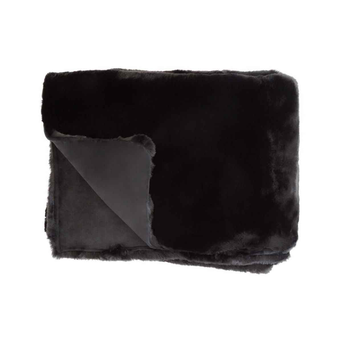 Bosie Lamina Black Fur Throw