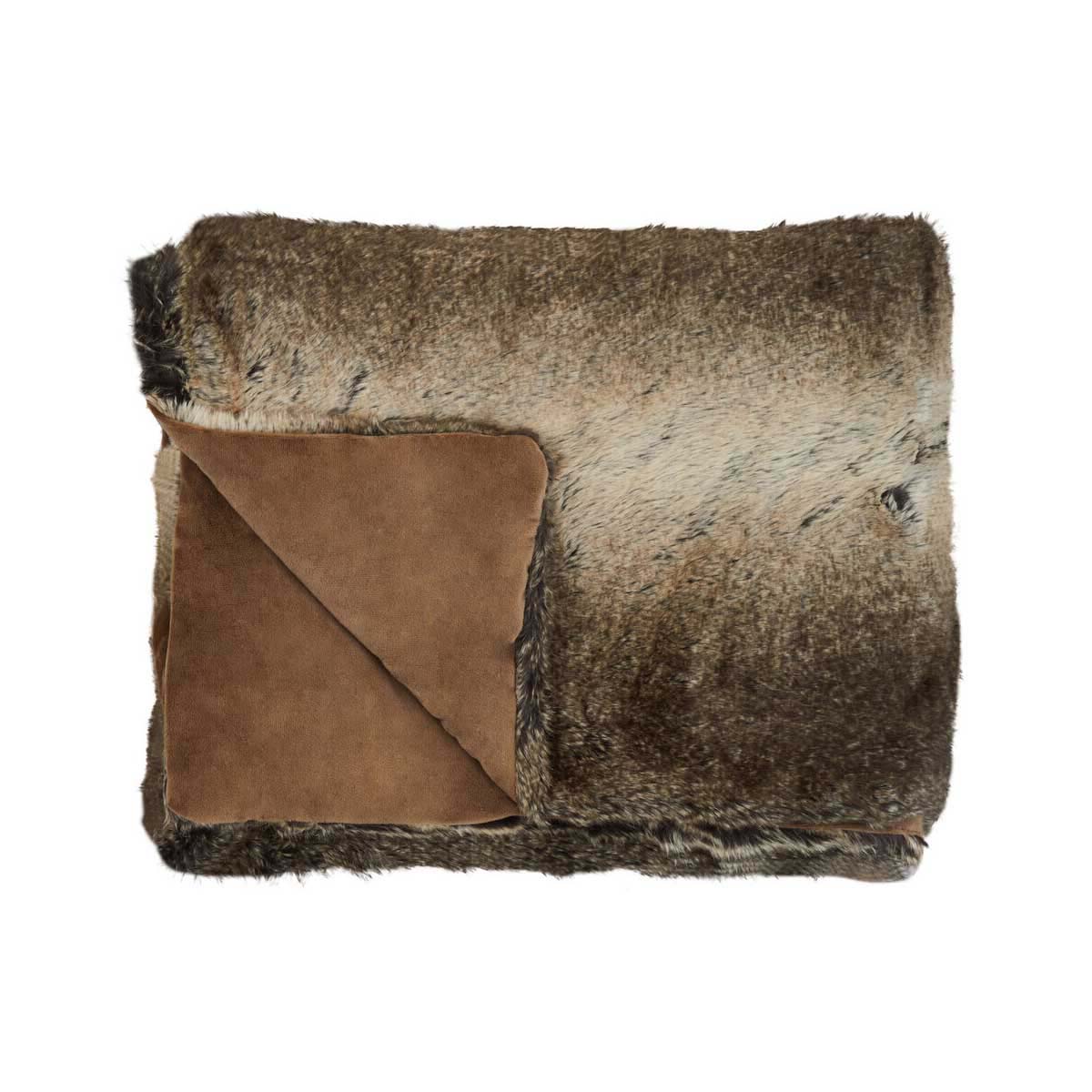Bosie Lamina Mocha Ombre Fur Throw