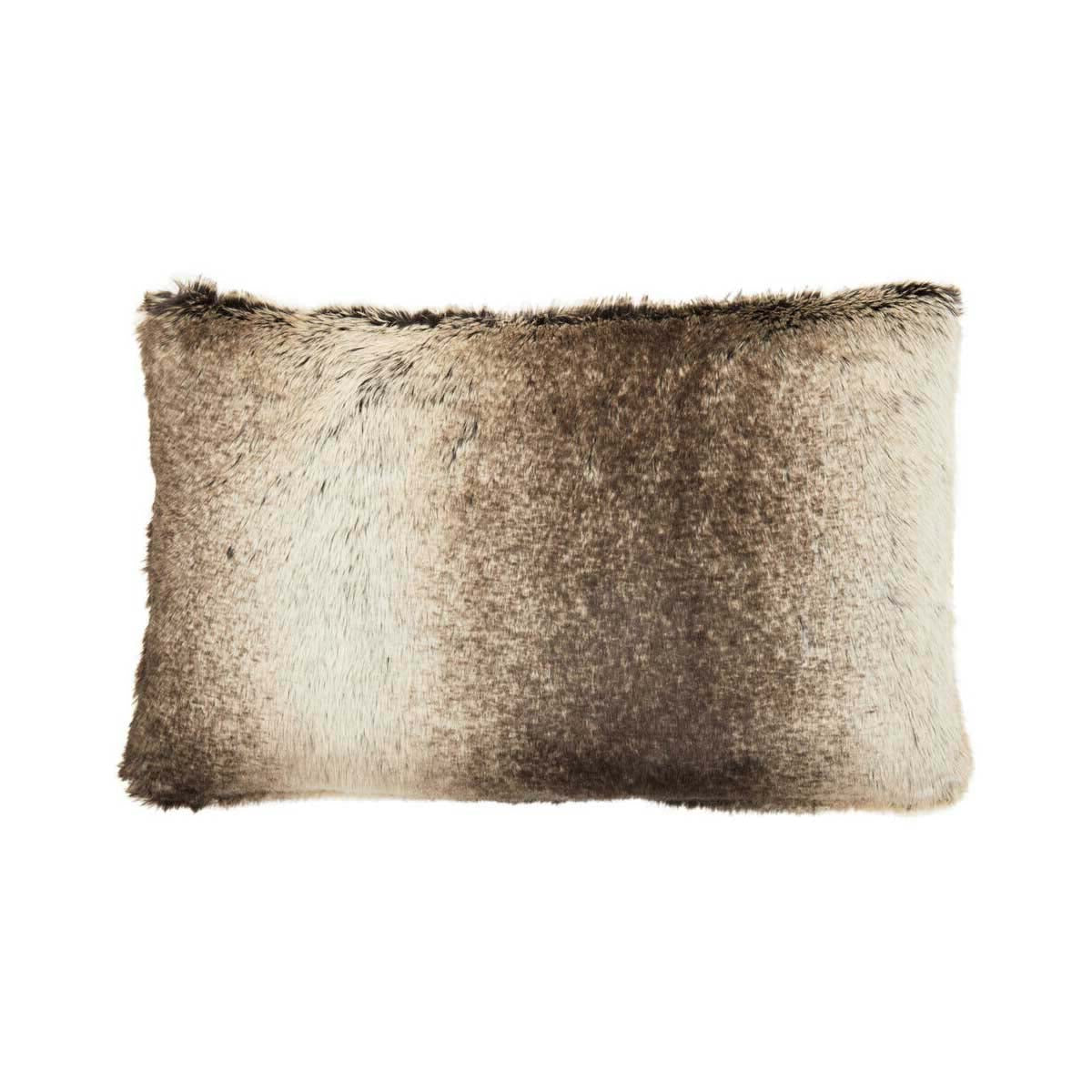Bosie Lamina Mocha Ombre Rectangular Fur Cushion