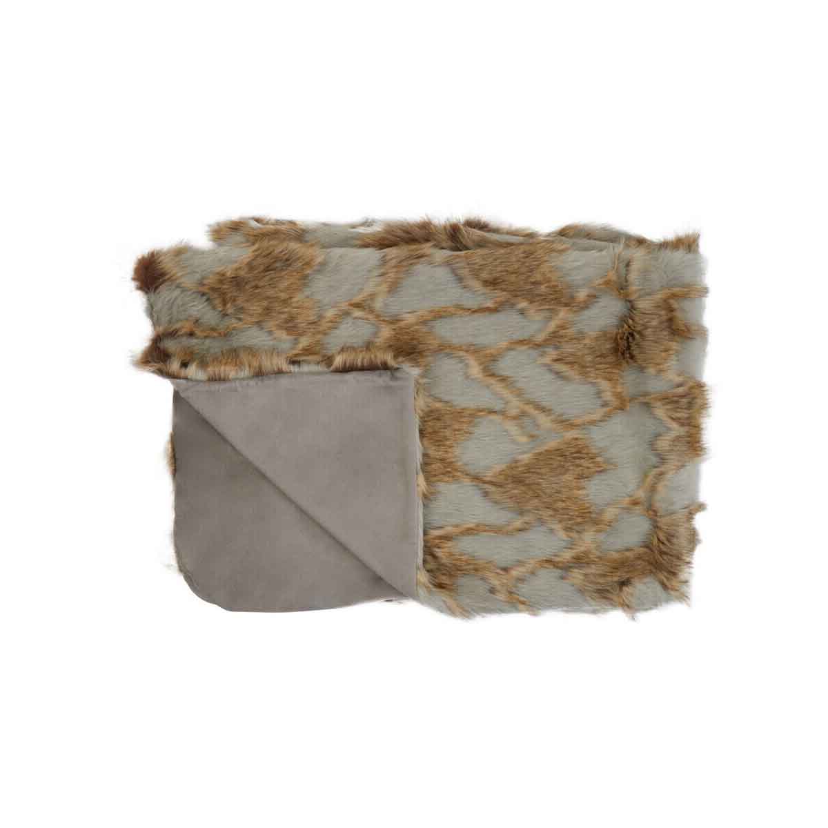 Bosie Lamina Grey And Natural Fur Throw