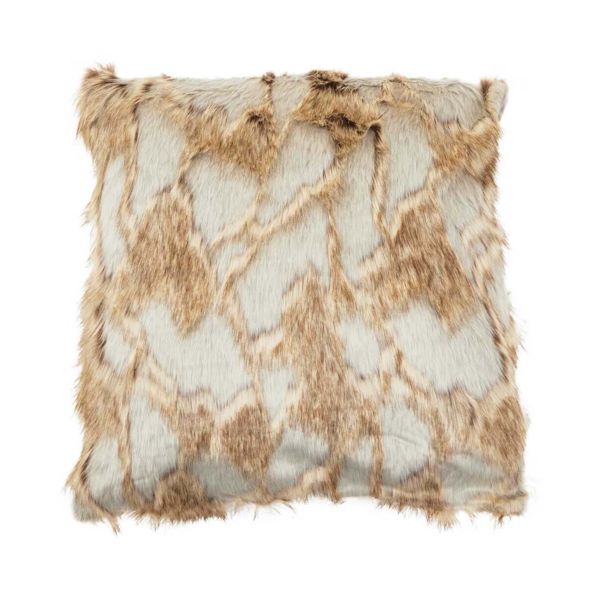 Bosie Lamina Grey And Natural Square Fur Cushion