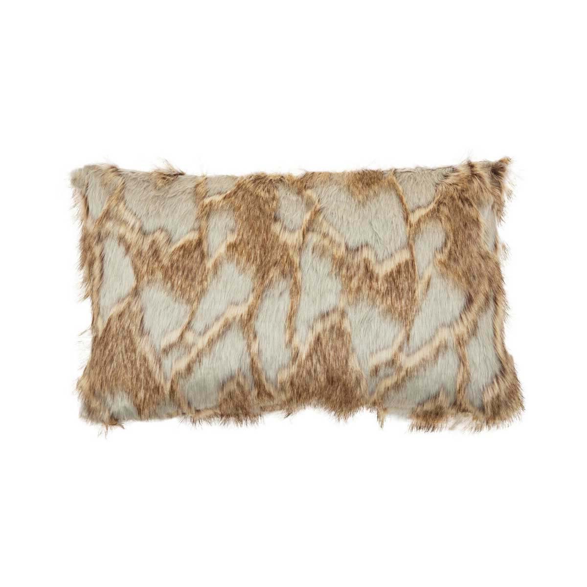 Bosie Lamina Grey And Natural Fur Cushion