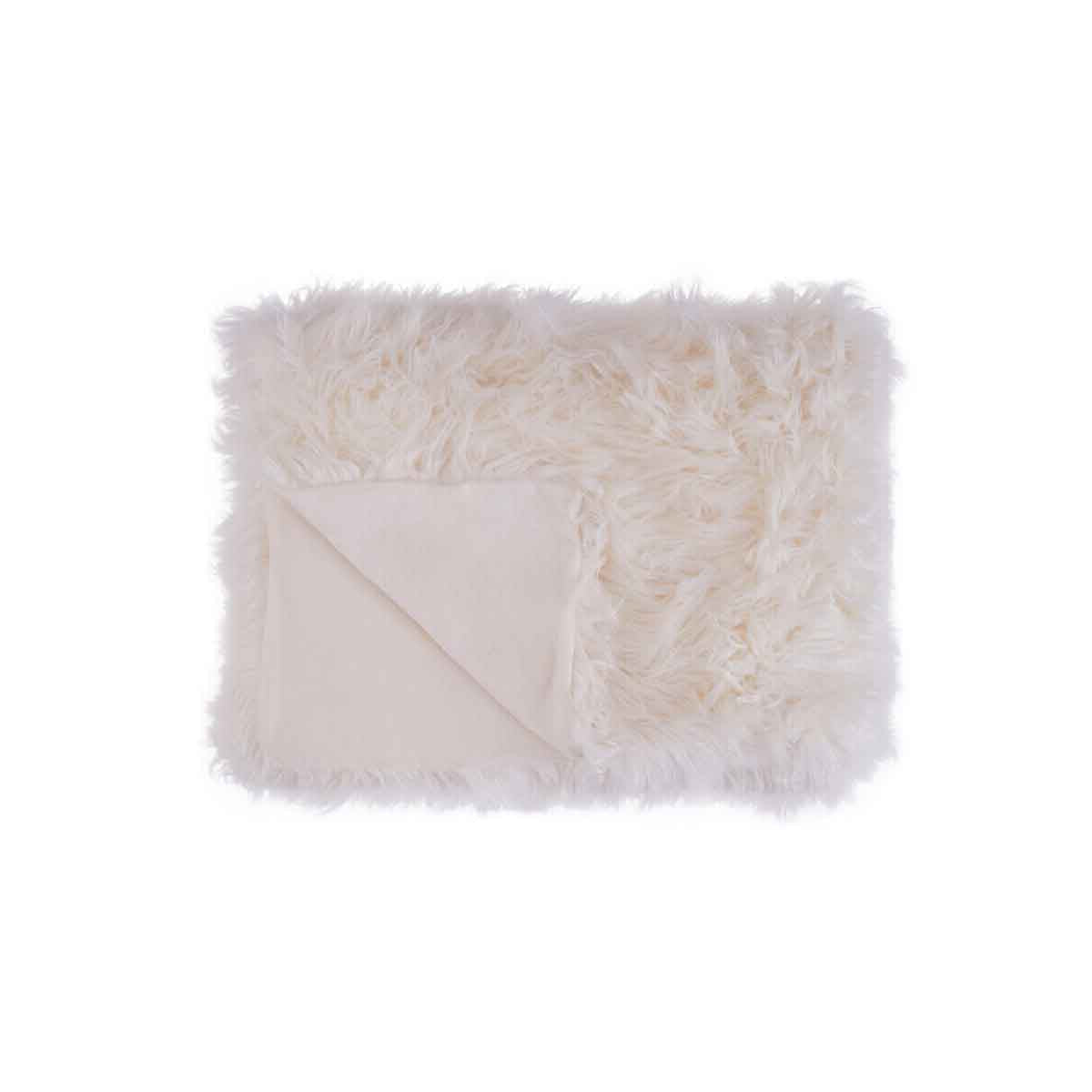 Bosie Lamina Cream Fur Throw