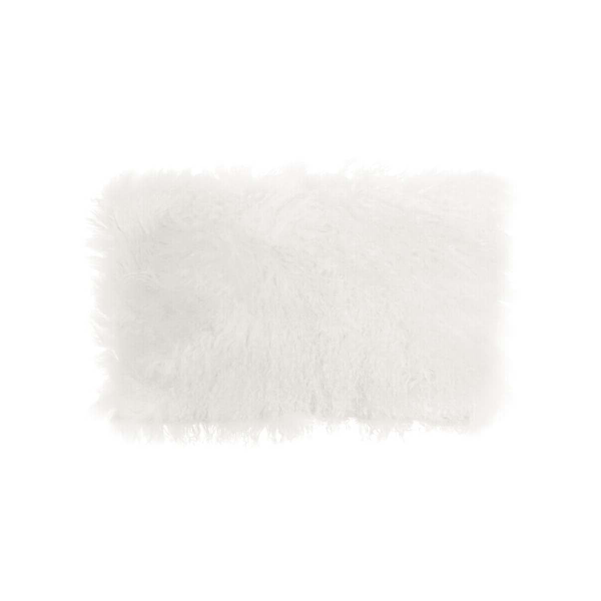 Bosie Mongolian Fur White Rectangular Cushion
