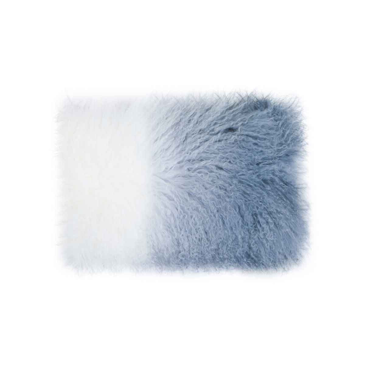 Bosie Mongolian Fur Grey Ombre Rectangular Cushion
