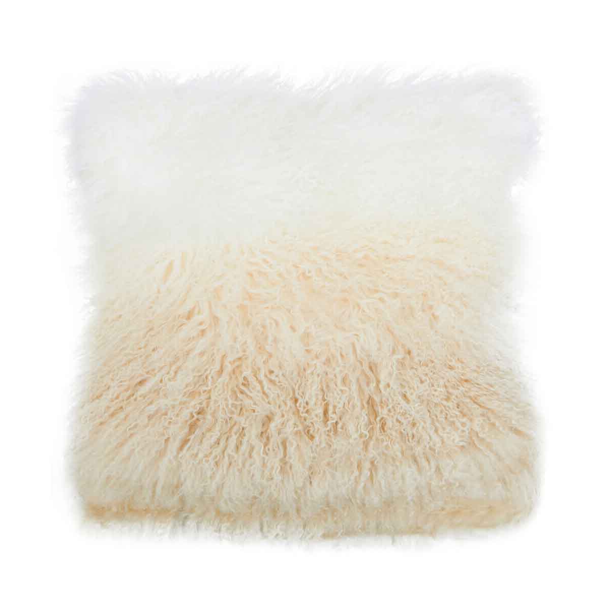 Bosie Mongolian Fur Natural Ombre Square Cushion