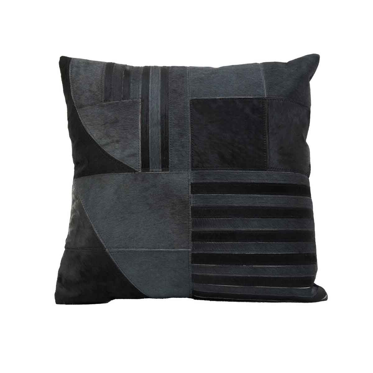 Bosie Safira Black And Grey Hair on Leather Cushion