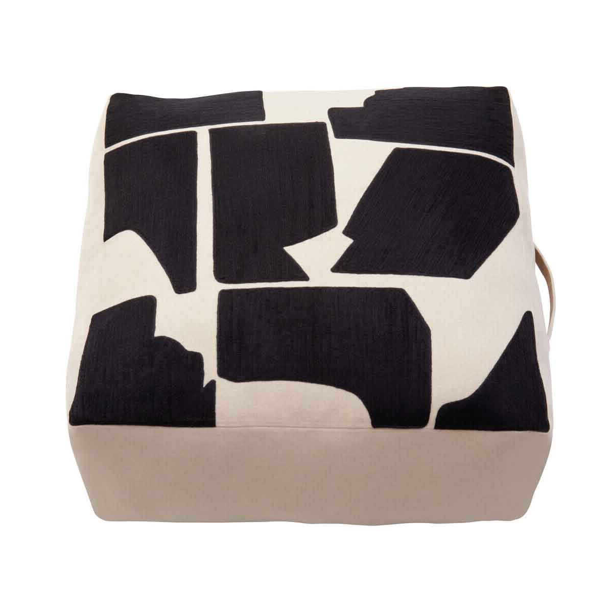 Bosie Ozella Natural And Black Square Floor Cushion