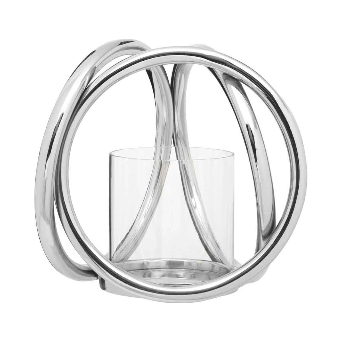 Aura Small Silver Finish Candle Holder