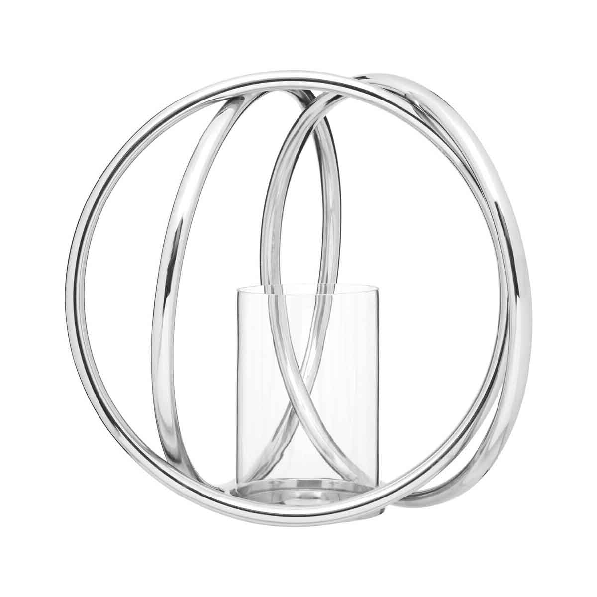 Aura Medium Silver Finish Candle Holder