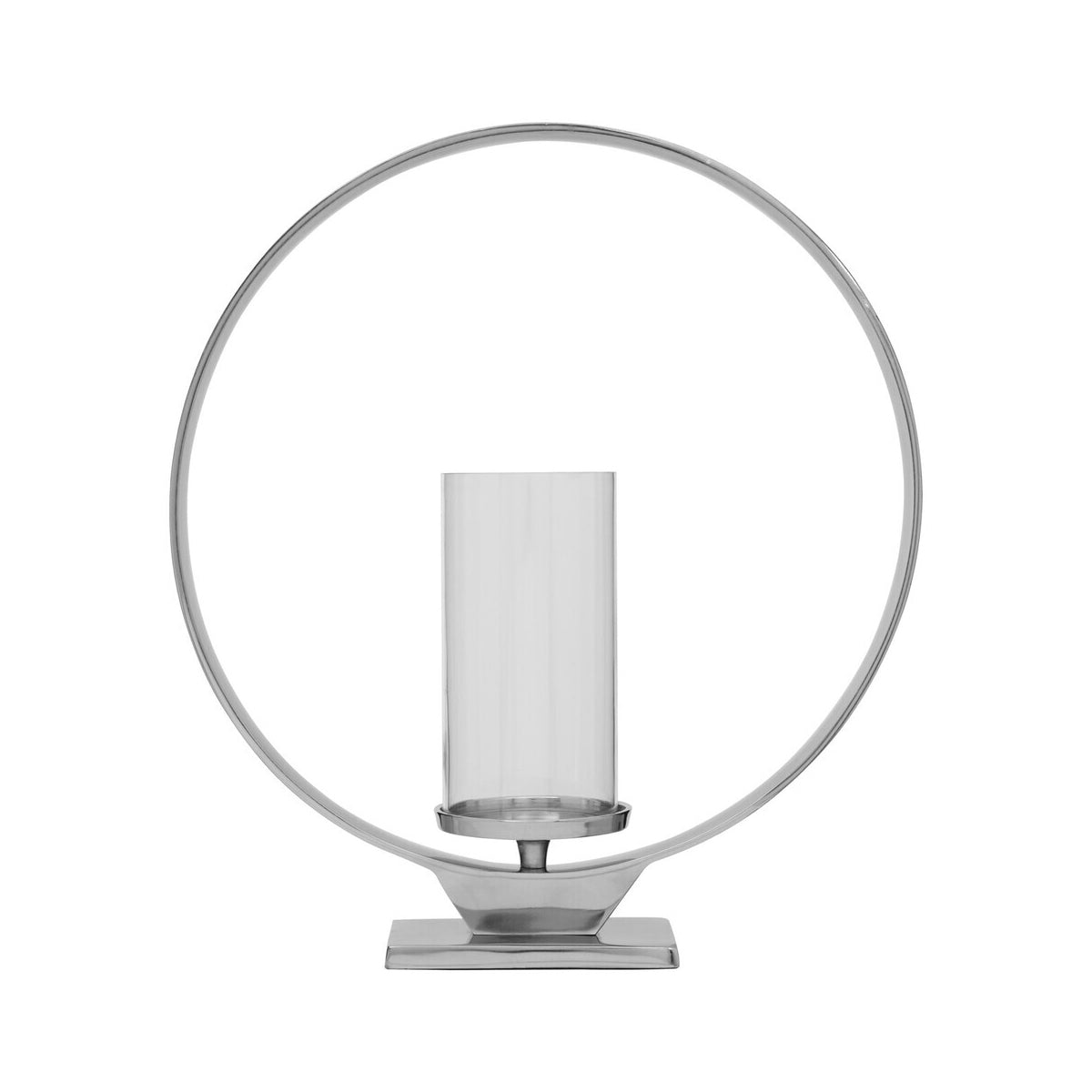 Cirqua Large Silver Finish Candle Holder