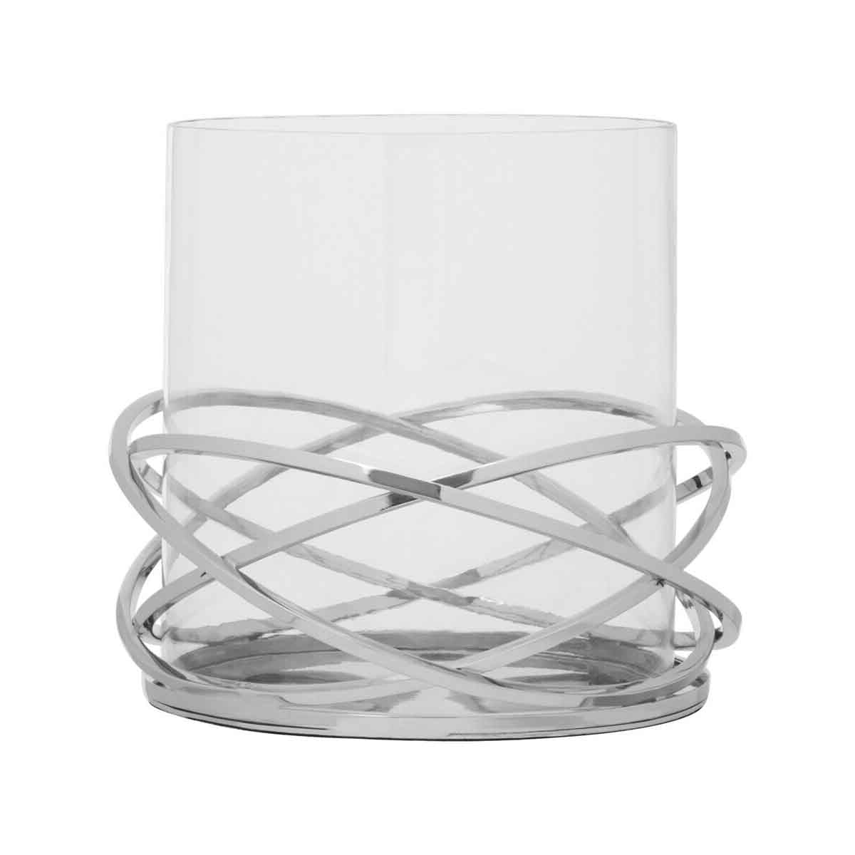 Luna Twist Large Silver Finish Candle Holder