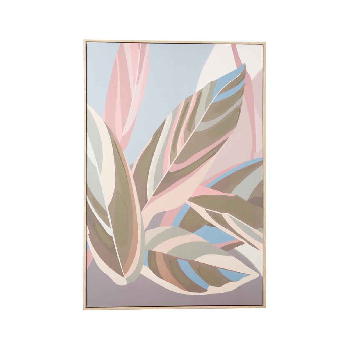 Astratto Pastel Leaves Canvas Wall Art
