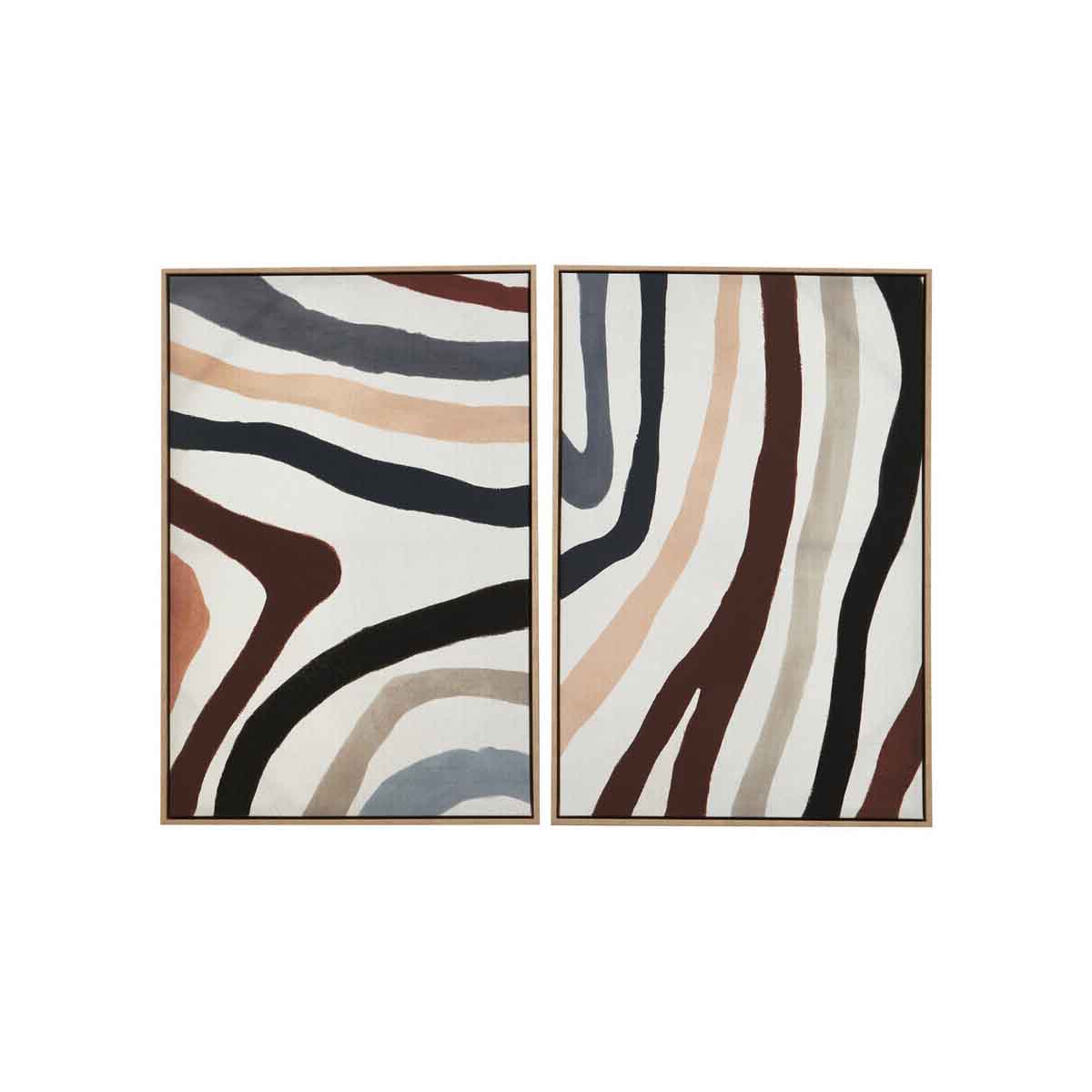 Astratto Set Of Two Multi Coloured Wall Art