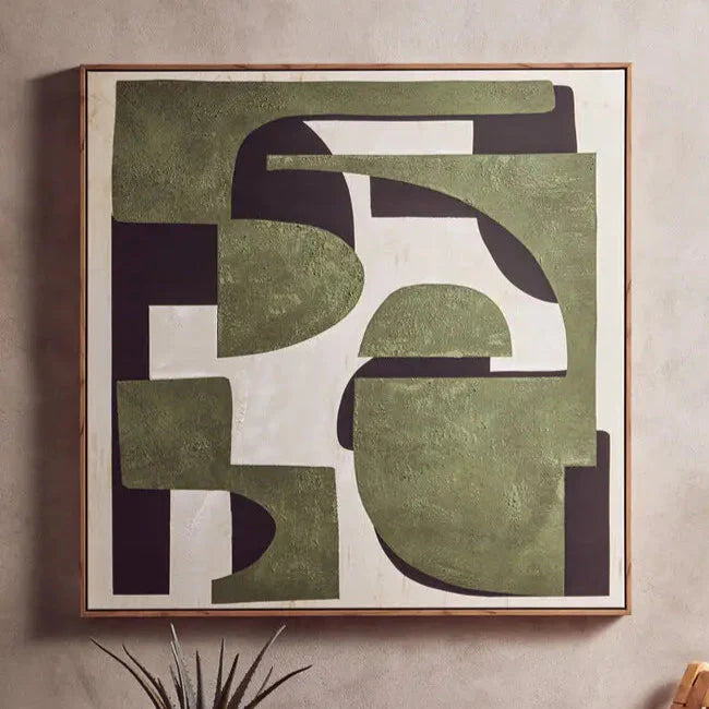 Astratto Green Textured Abstract Wall Art