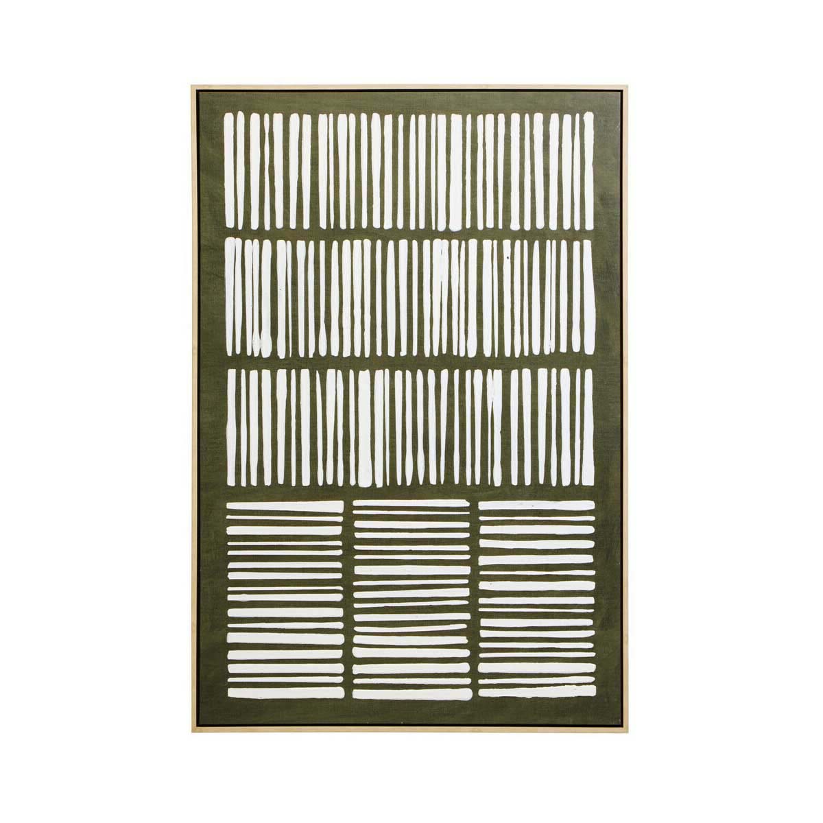 Astratto Green And Natural Textured Canvas Wall Art