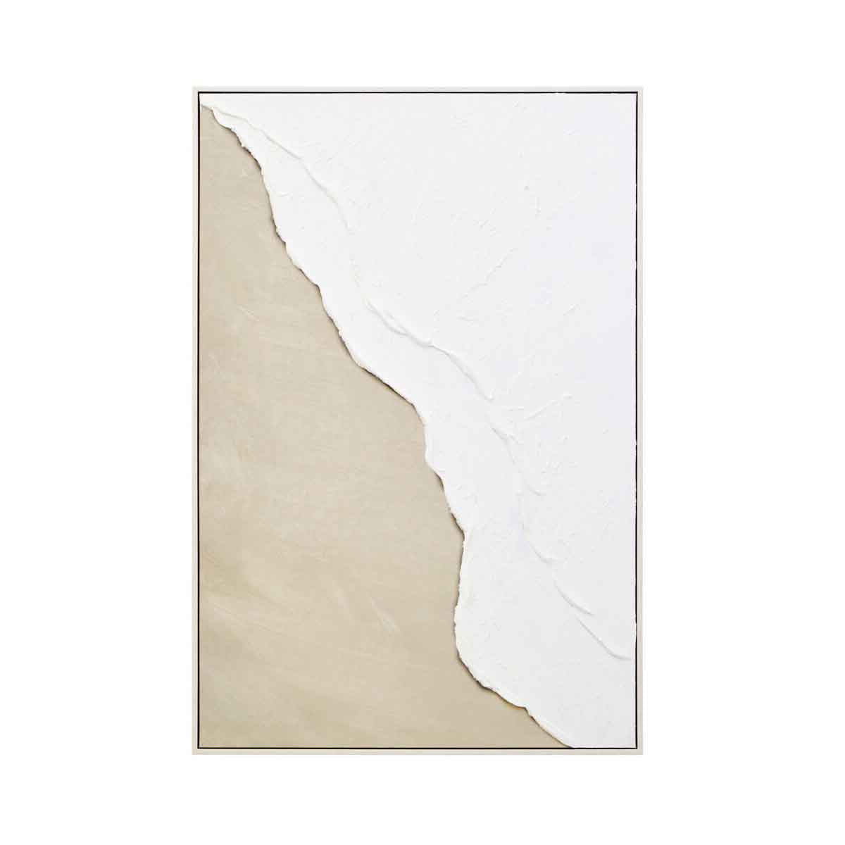Astratto Canvas Natural And White Textured Plaster Wall Art