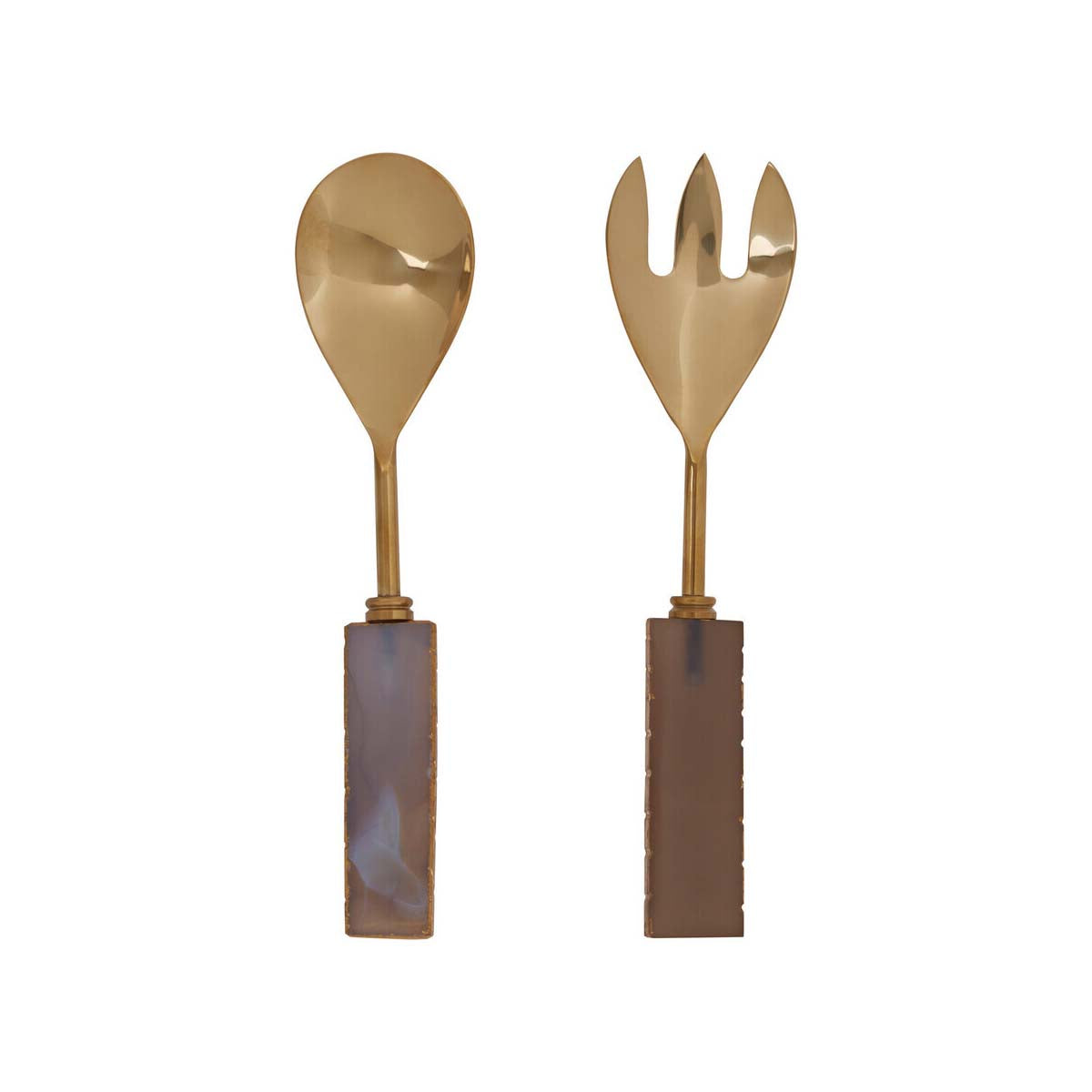 Bowerbird Agata Grey And Gold Serving Set