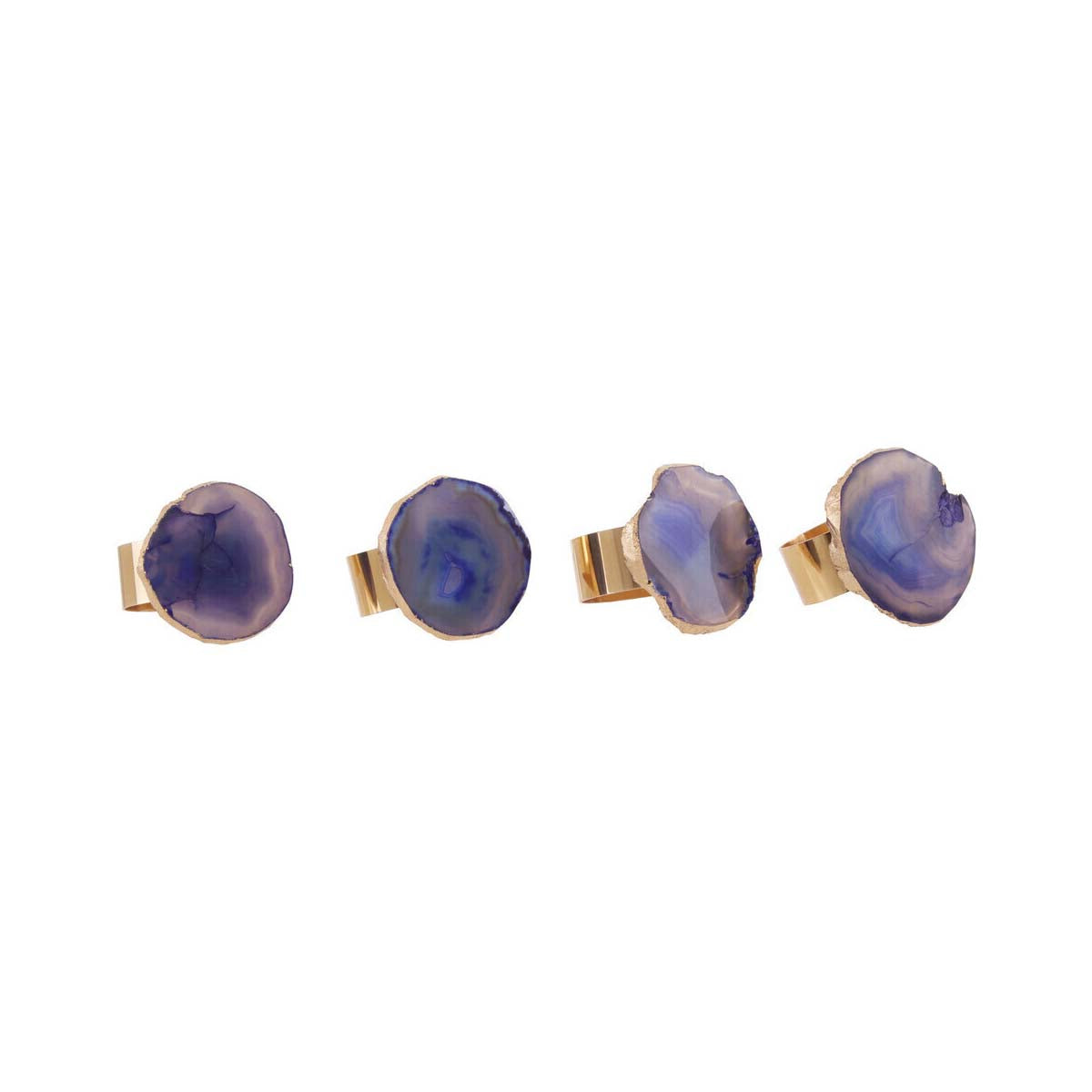 Bowerbird Blue Agate Napkin Rings