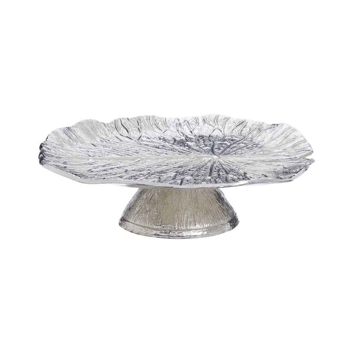 Salma Silver Finish Lotus Leaf Cake Stand