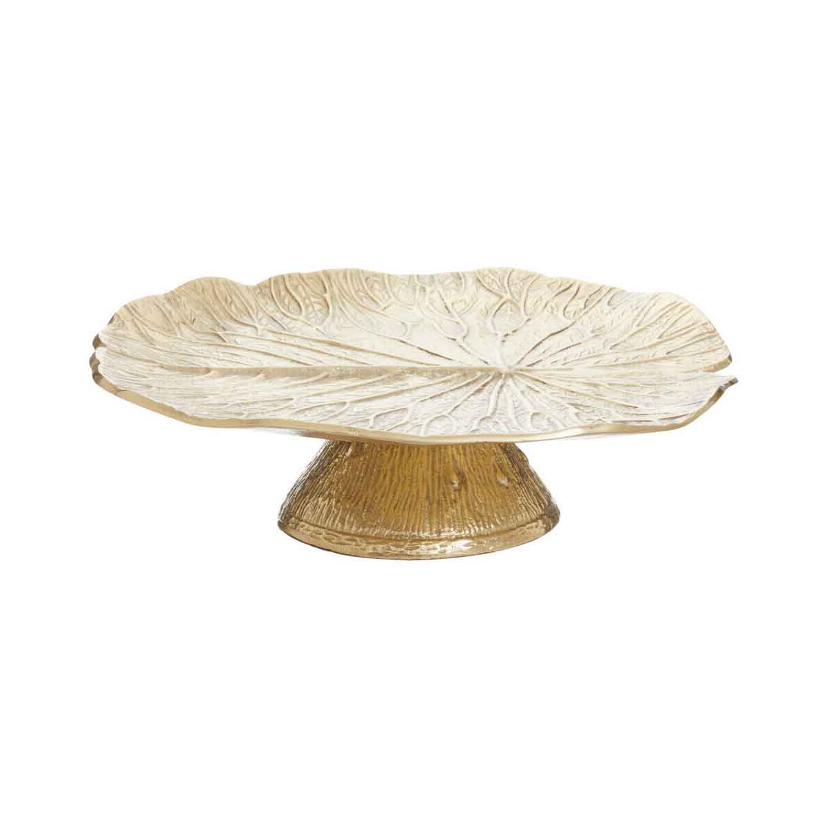 Salma Gold Finish Lotus Leaf Cake Stand