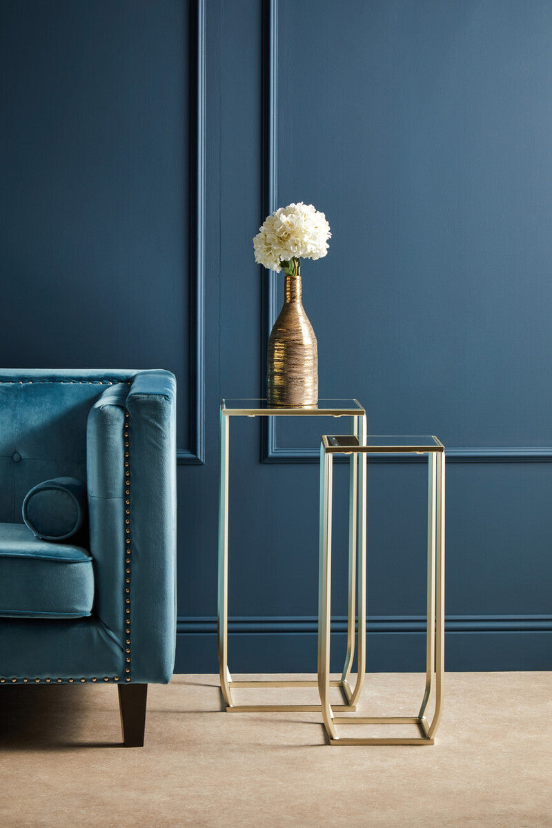 Avantis Set Of Two Champagne Square Side Tables