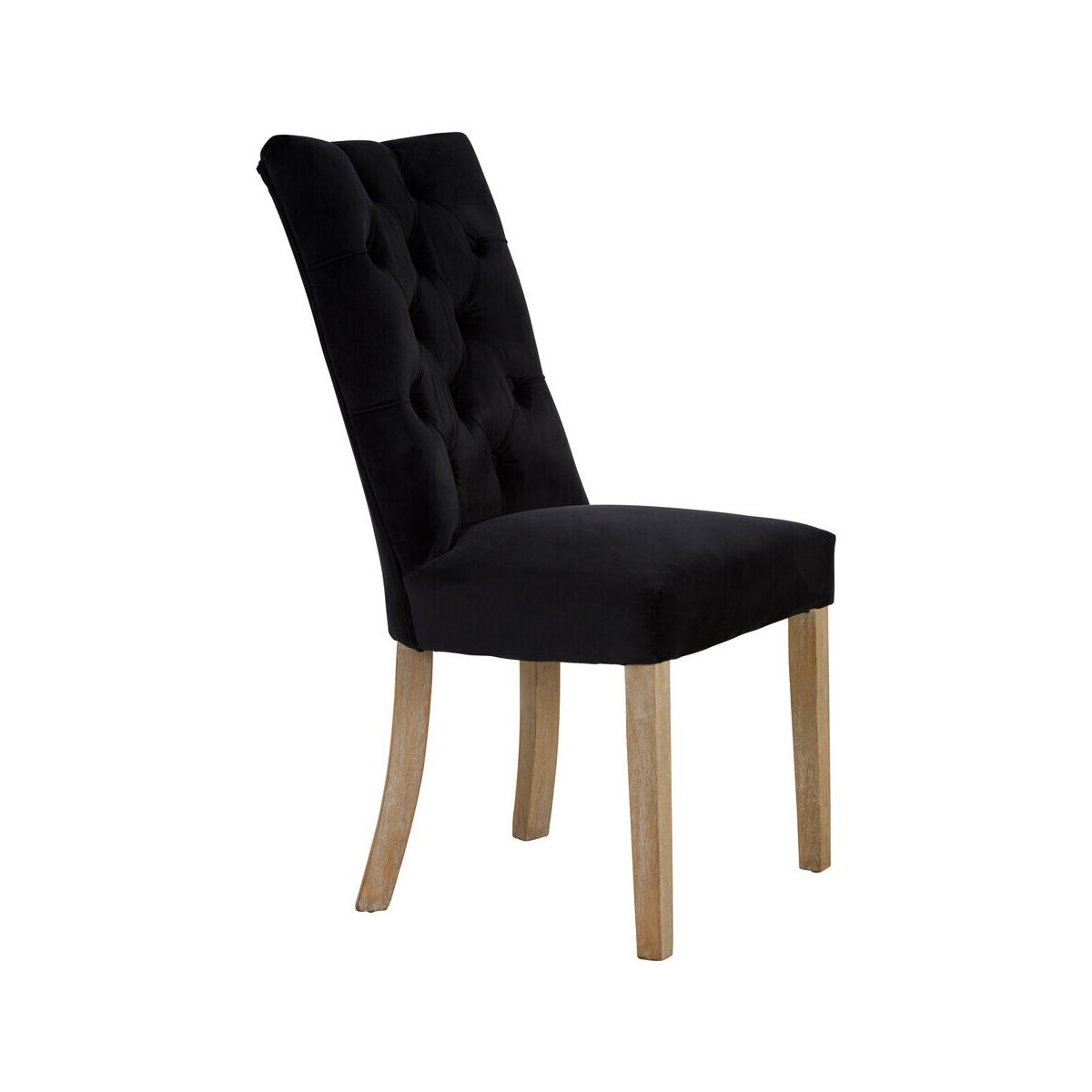 Kensington Townhouse Black Buttoned Dining Chair with Antique Legs