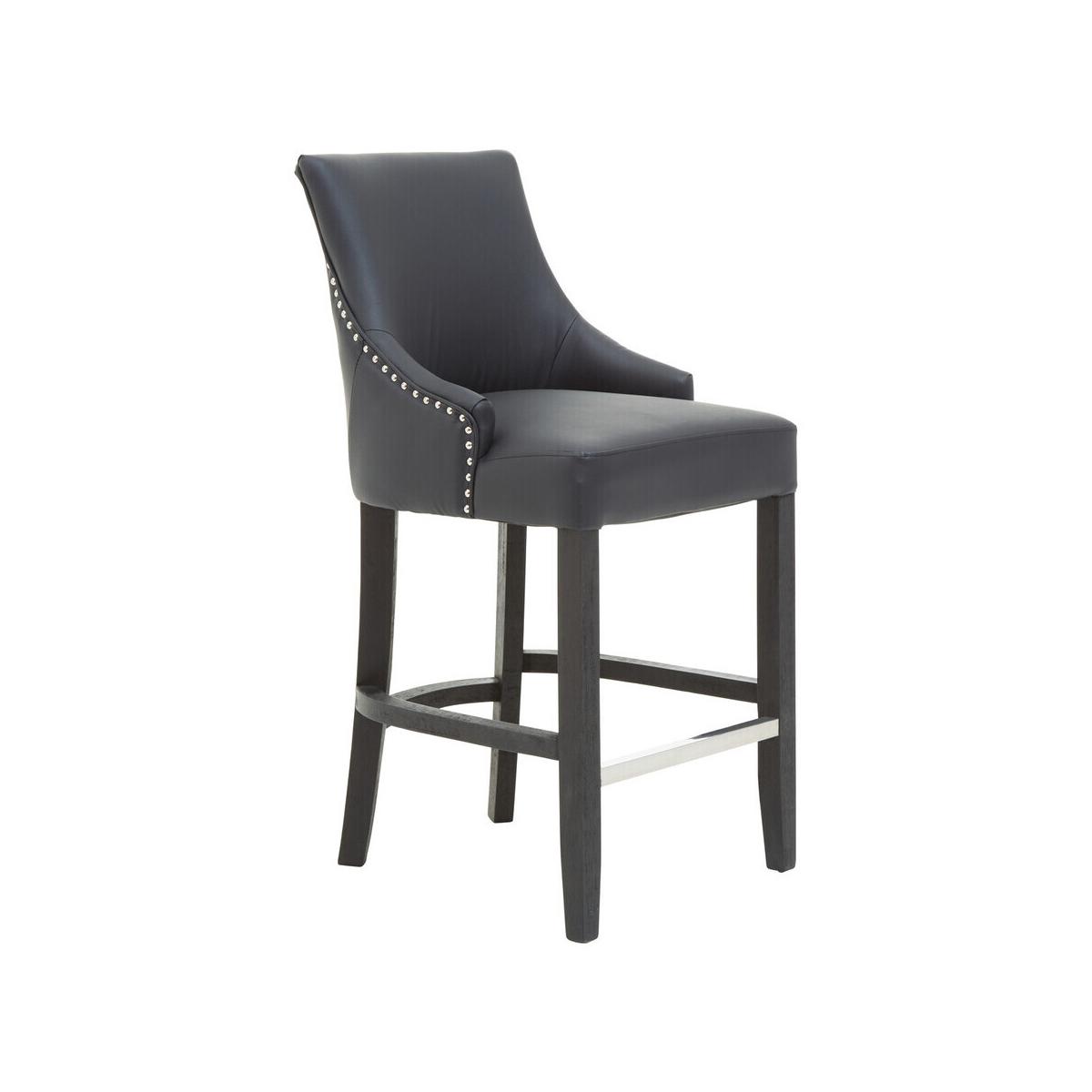 Kensington Townhouse Charcoal Leather Effect Bar Chair