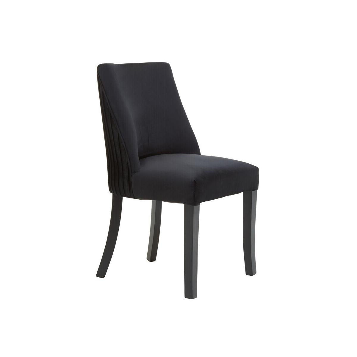 Kensington Townhouse Black Velvet Dining Chair with Black Rubberwood Legs
